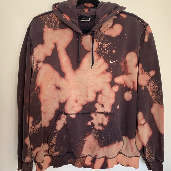 Nike Bleached Tie Dye Custom Upcycled Hoodie - Picture 4 of 6